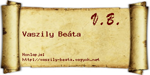 Vaszily Beáta névjegykártya