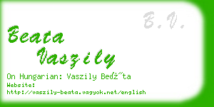 beata vaszily business card